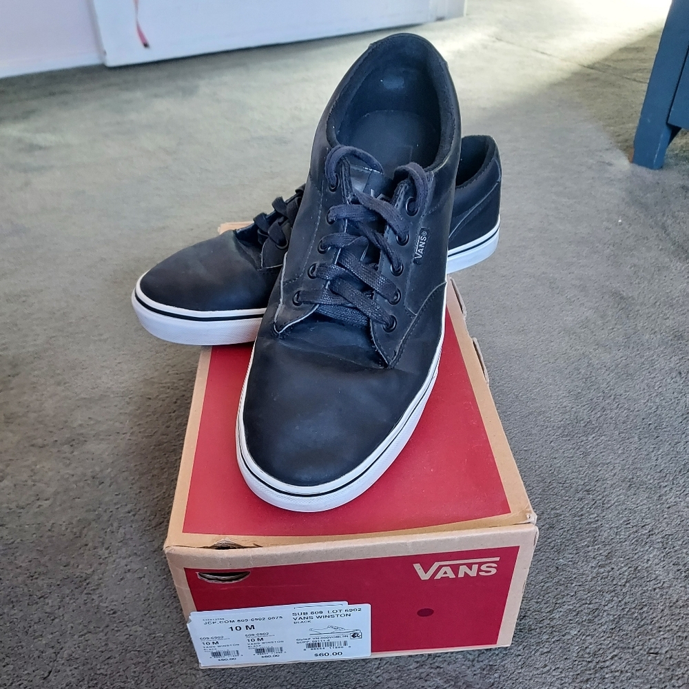 Vans Black Winston Model size 10M Edgy Unique Dark Academia Grunge Baddie